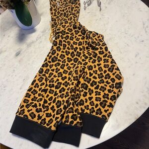 Purple Brand Leopard Print Hoodie in Mustard & Black